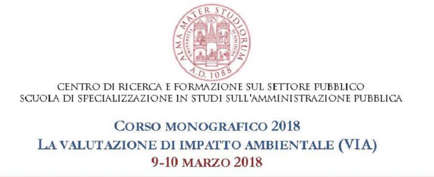 CORSO “LA VALUTAZIONE DI IMPATTO AMBIENTALE”  9-10 marzo 2018