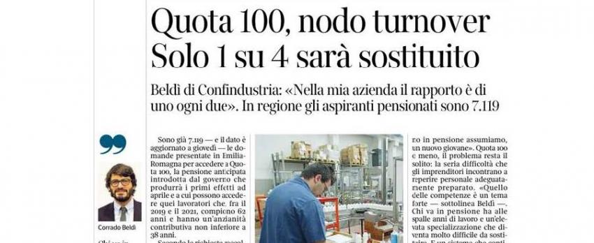 L’IMPATTO DI “QUOTA 100” SULLE IMPRESE – INTERVISTA AL VICE PRESIDENTE BELDI’