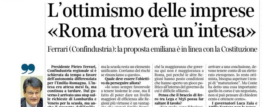 AUTONOMIA REGIONALE – INTERVISTA AL PRESIDENTE PIETRO FERRARI