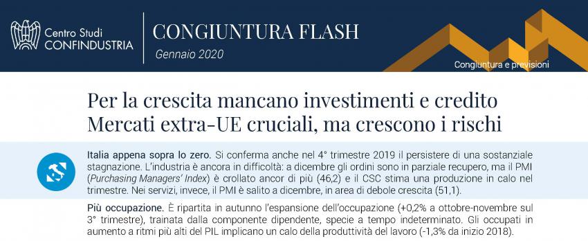 CONGIUNTURA FLASH E INDAGINE RAPIDA SULLA PRODUZIONE INDUSTRIALE  – GENNAIO 2020