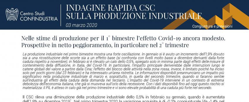 CSC: SE CHIUDE IL SISTEMA INDUSTRIALE A RISCHIO APPROVVIGIONAMENTI NECESSARI