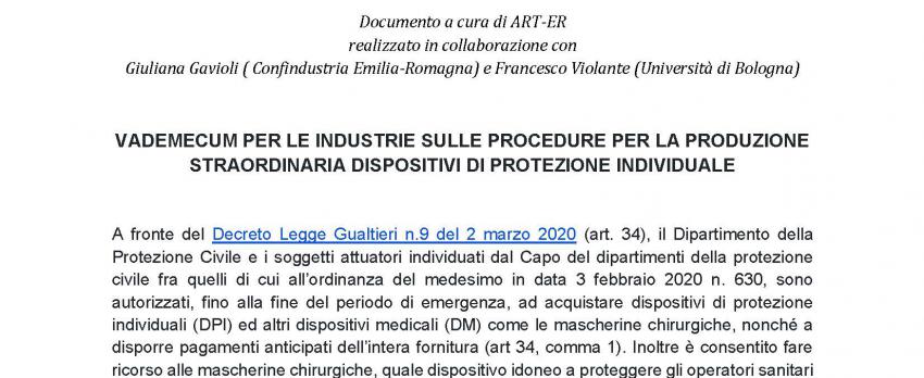 CORONA VIRUS | Confindustria Emilia-Romagna insieme alla Regione per sostenere le imprese nella riconversione industriale per la produzione straordinaria di dispositivi