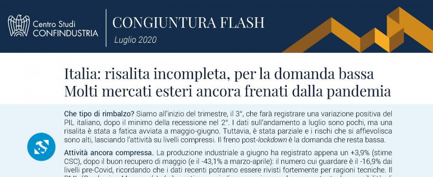 CONGIUNTURA FLASH DEL CENTRO STUDI CONFINDUSTRIA |   24 luglio 2020