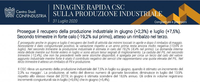 INDAGINE RAPIDA DEL CENTRO STUDI CONFINDUSTRIA |  31 luglio 2020