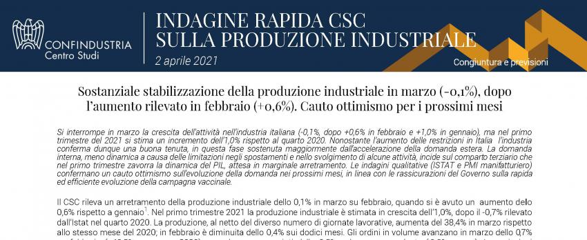 INDAGINE RAPIDA DEL CENTRO STUDI CONFINDUSTRIA | 2 aprile 2021