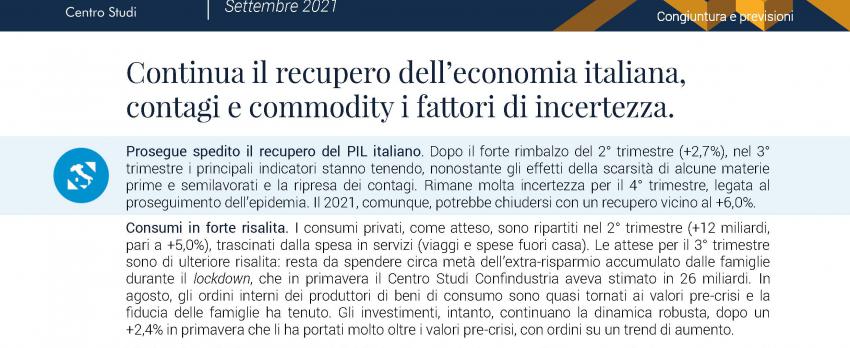 CONGIUNTURA FLASH CENTRO STUDI CONFINDUSTRIA | 11 SETTEMBRE 2021