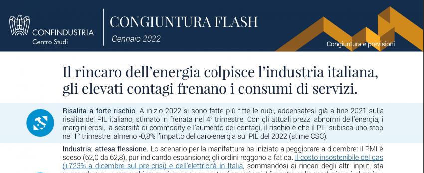 CONGIUNTURA FLASH CENTRO STUDI CONFINDUSTRIA | GENNAIO 2022