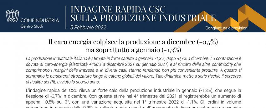 CONGIUNTURA FLASH CONFINDUSTRIA | 5 febbraio 2022