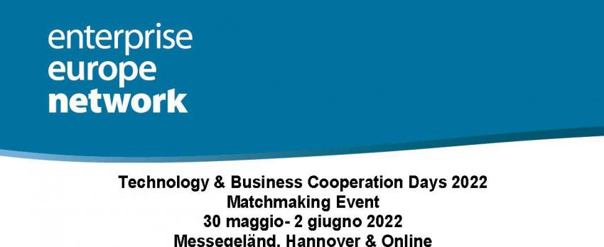 Technology & Business Cooperation Days@ Hannover Messe 2022 | 30 maggio – 2 giugno 2022