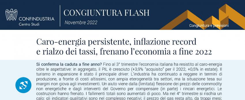 CONGIUNTURA FLASH CSC |  30 novembre 2022