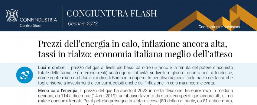CONGIUNTURA FLASH CONFINDUSTRIA – 23 GENNAIO 2023