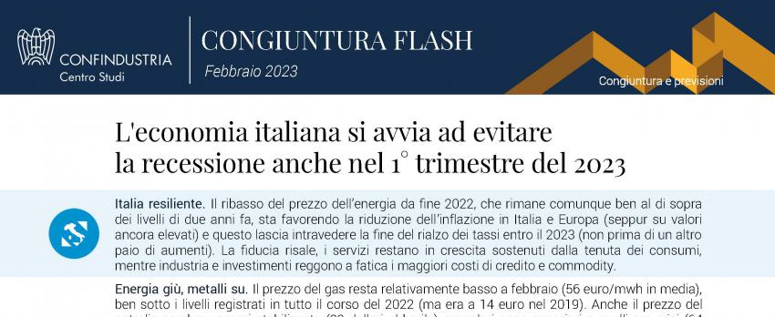 CONGIUNTURA FLASH CENTRO STUDI CONFINDUSTRIA – 18 febbraio 2023