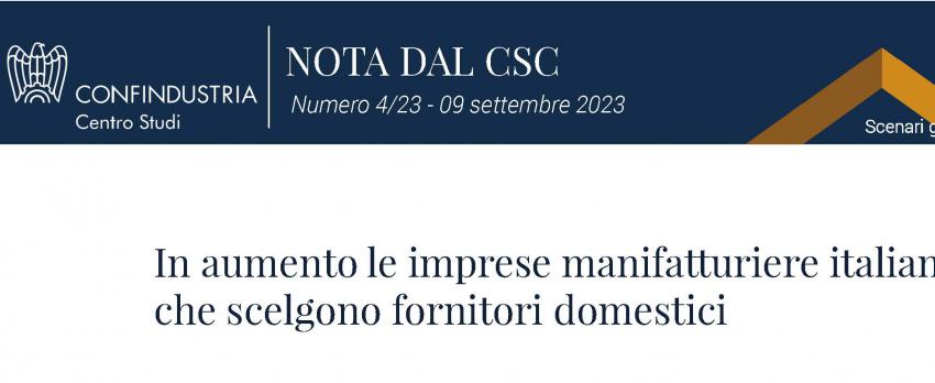 STRATEGIE INTERNAZIONALI DELLE IMPRESE ITALIANE |  NOTA DAL CSC – 9 SETTEMBRE 2023