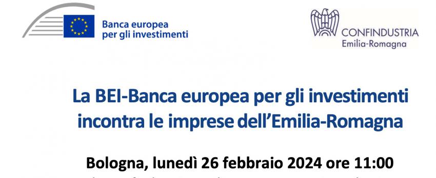 INCONTRO CON LA BANCA EUROPEA DEGLI INVESTIMENTI |  SINTESI E MATERIALI