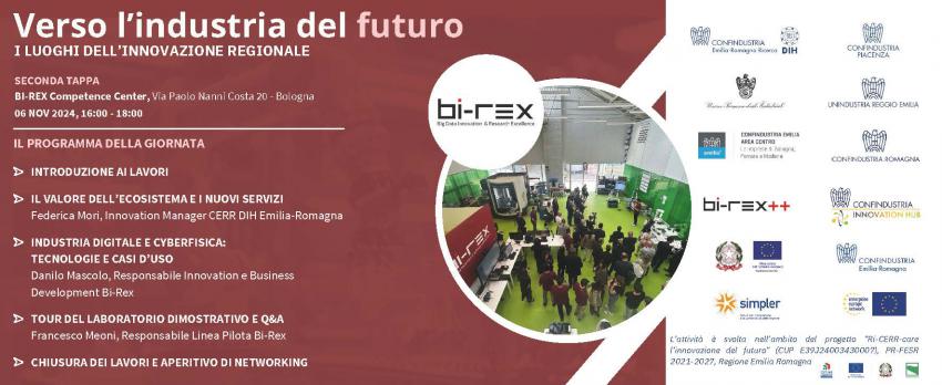 LA DOCUMENTAZIONE DELLA SECONDA TAPPA DEL  ROADSHOW “VERSO L’INDUSTRIA DEL FUTURO: I LUOGHI DELL’INNOVAZIONE REGIONALE” – BI-REX