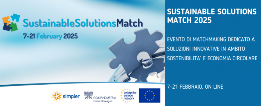 SUSTAINABLE SOLUTIONS MATCH | EVENTO ON LINE IL 7 E DAL 10 AL 21 FEBBRAIO 2024