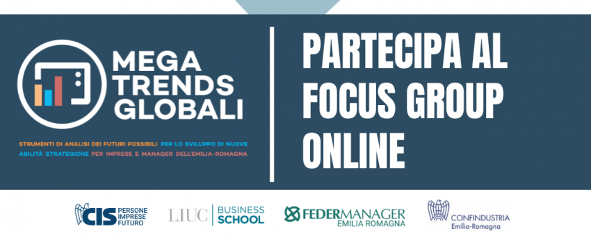 MEGATREND GLOBALI | INVITO FOCUS GROUP 27 E 29 GENNAIO 2025