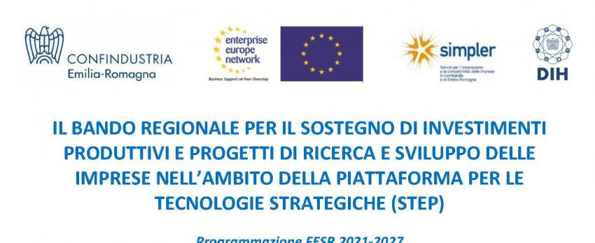 DOCUMENTAZIONE WEBINAR 15 MAGGIO 2025 “BANDO REGIONALE STEP-TECNOLOGIE STRATEGICHE”